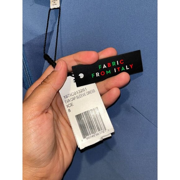 NWT Milly Eva Cap Sleevless Mini Dress - Ice Blue - Women's Size 8 ($375) - Picture 8 of 14